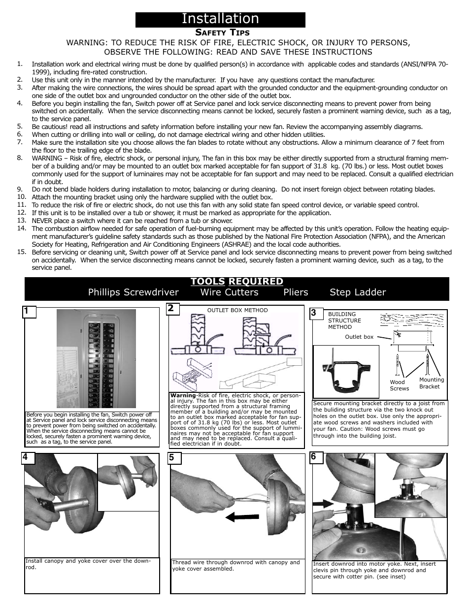 Installation | Monte Carlo Fan Company 5MX User Manual | Page 2 / 4