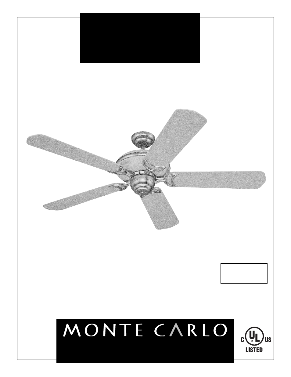 Monte Carlo Fan Company 5SO52 User Manual | 5 pages