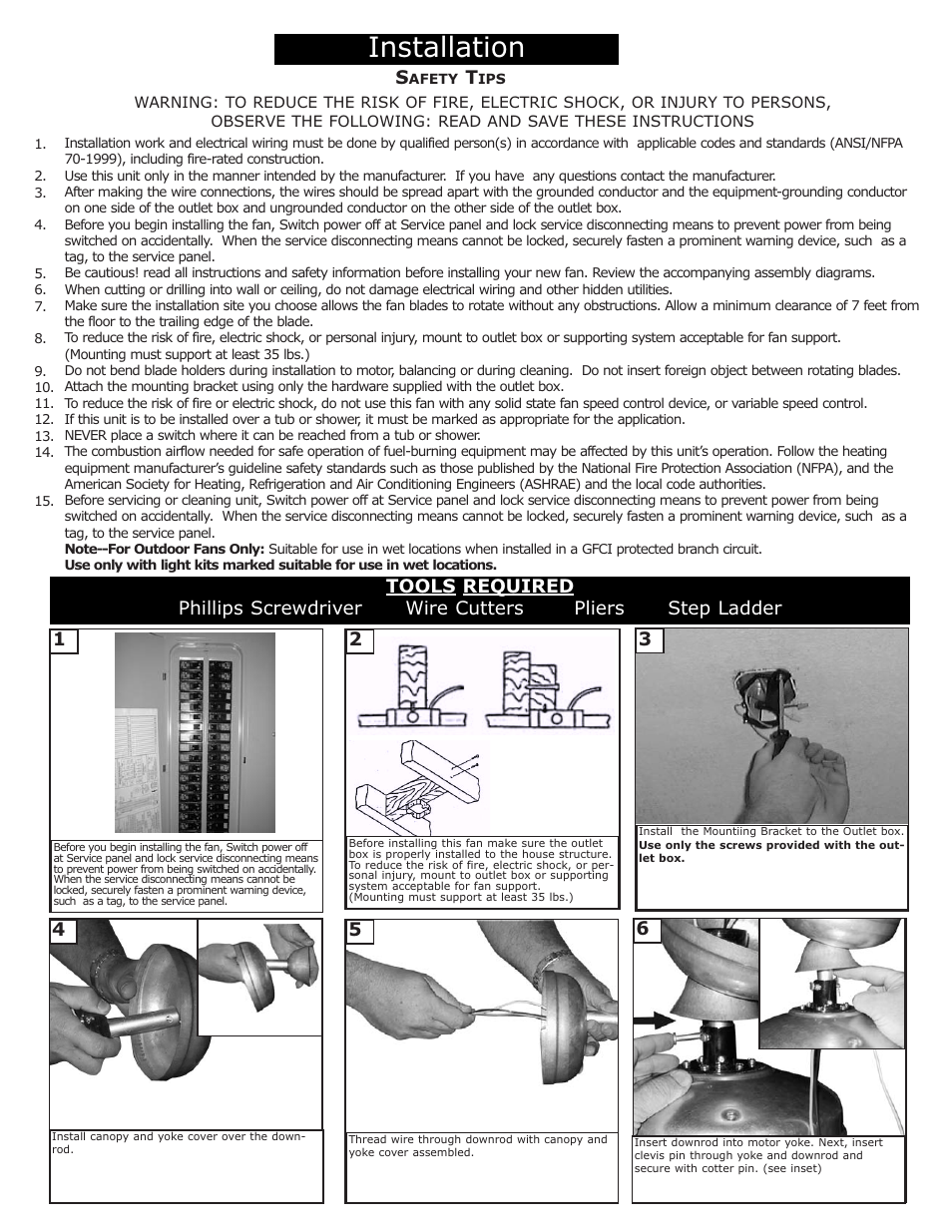 Installation | Monte Carlo Fan Company 5PE56 User Manual | Page 2 / 4