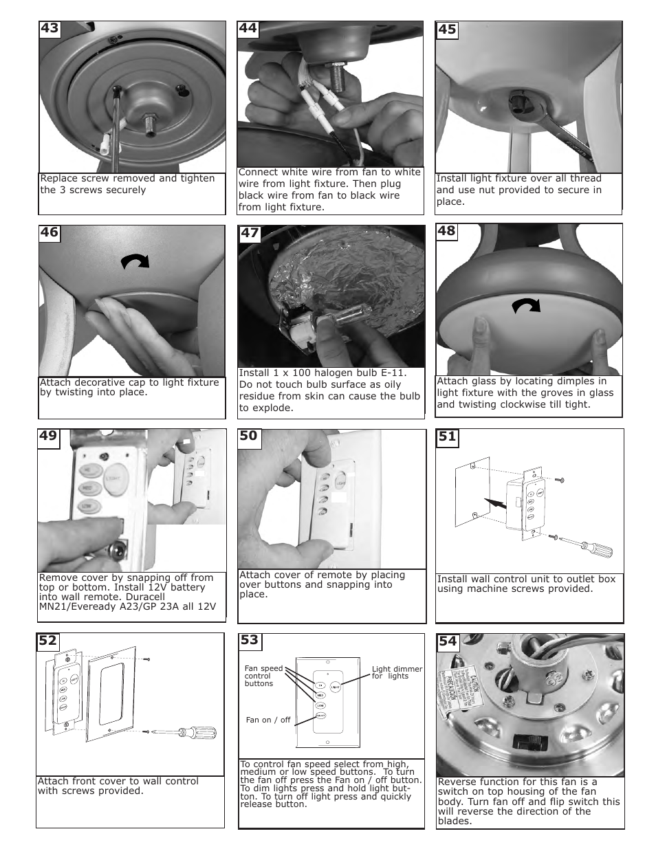 Monte Carlo Fan Company 3ASR52XXD User Manual | Page 6 / 7