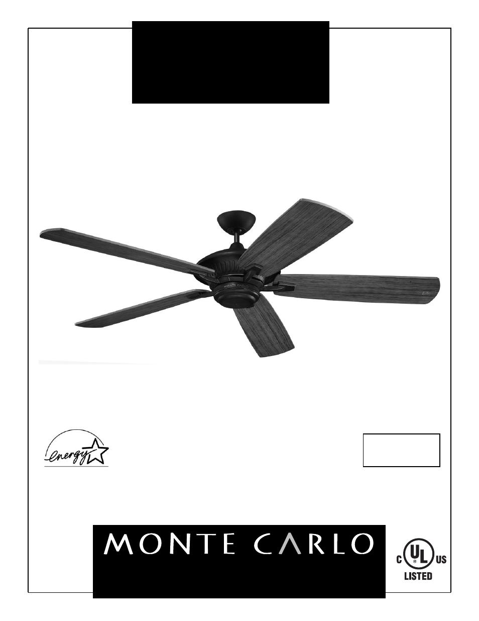 Monte Carlo Fan Company 5CY60XX User Manual | 5 pages