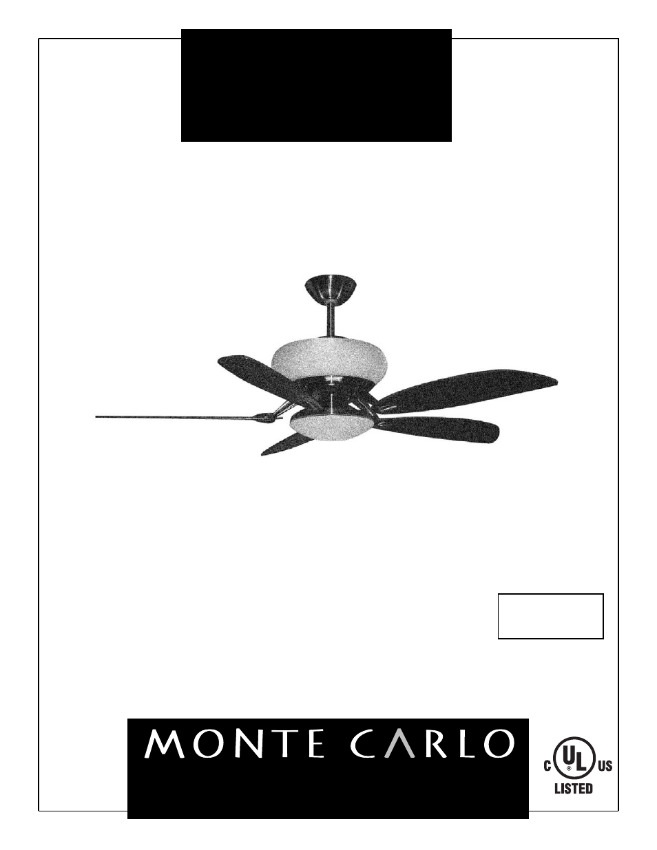 Monte Carlo Fan Company 5OBR52 User Manual | 7 pages