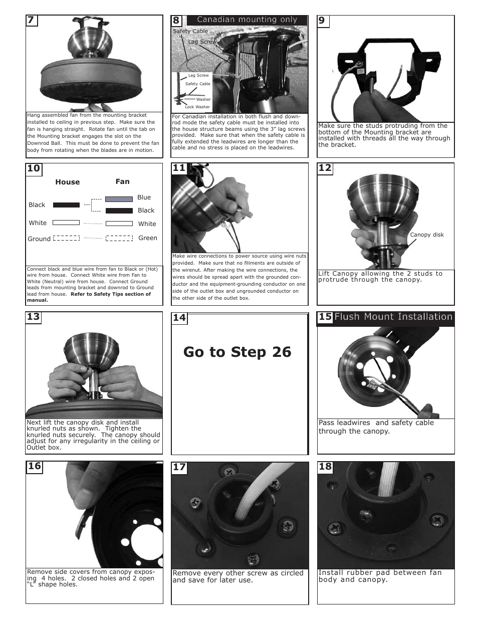 Go to step 26 | Monte Carlo Fan Company 5OR52XXD User Manual | Page 3 / 6