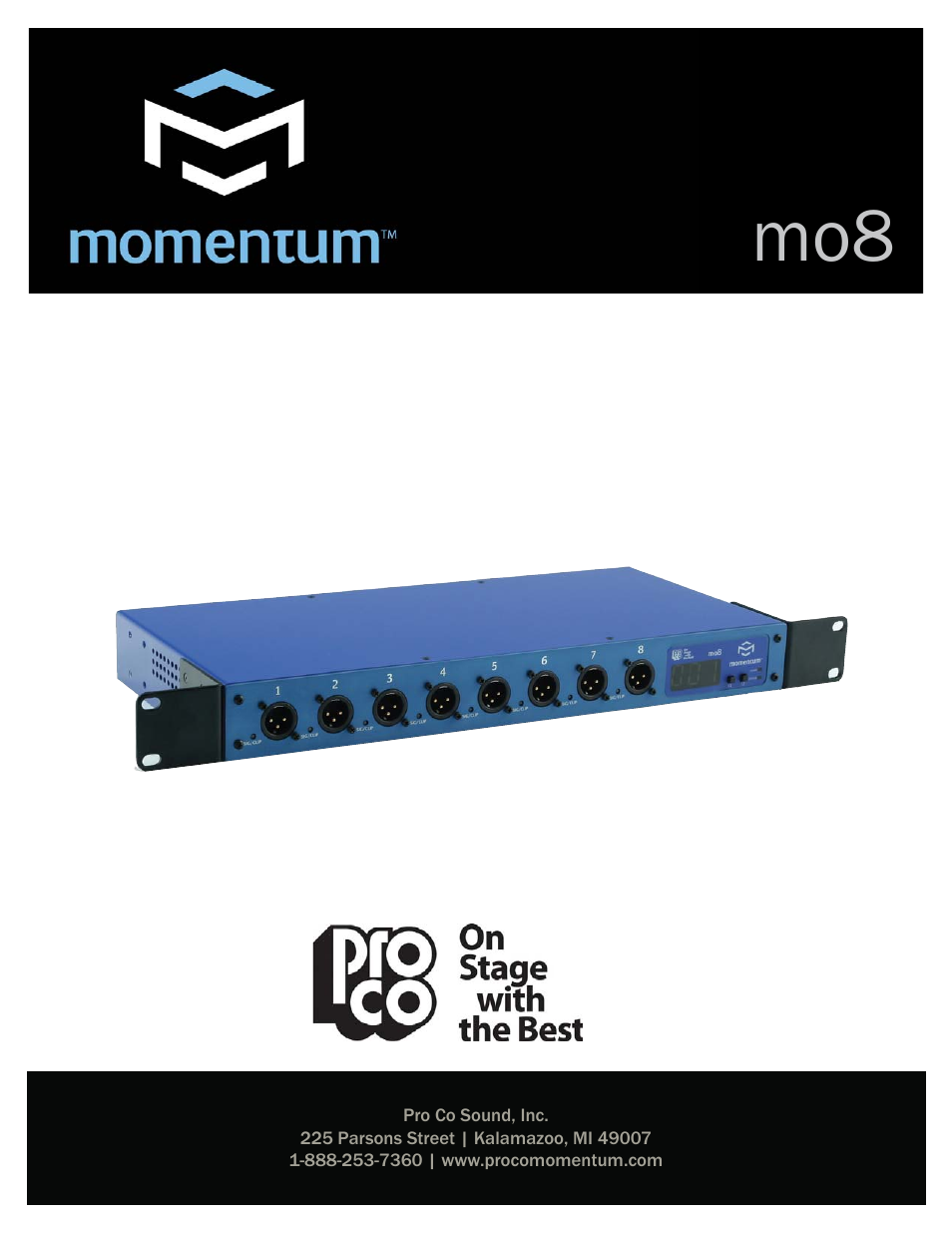 Momentum Sales & Marketing PRO CO MO8 User Manual | 19 pages