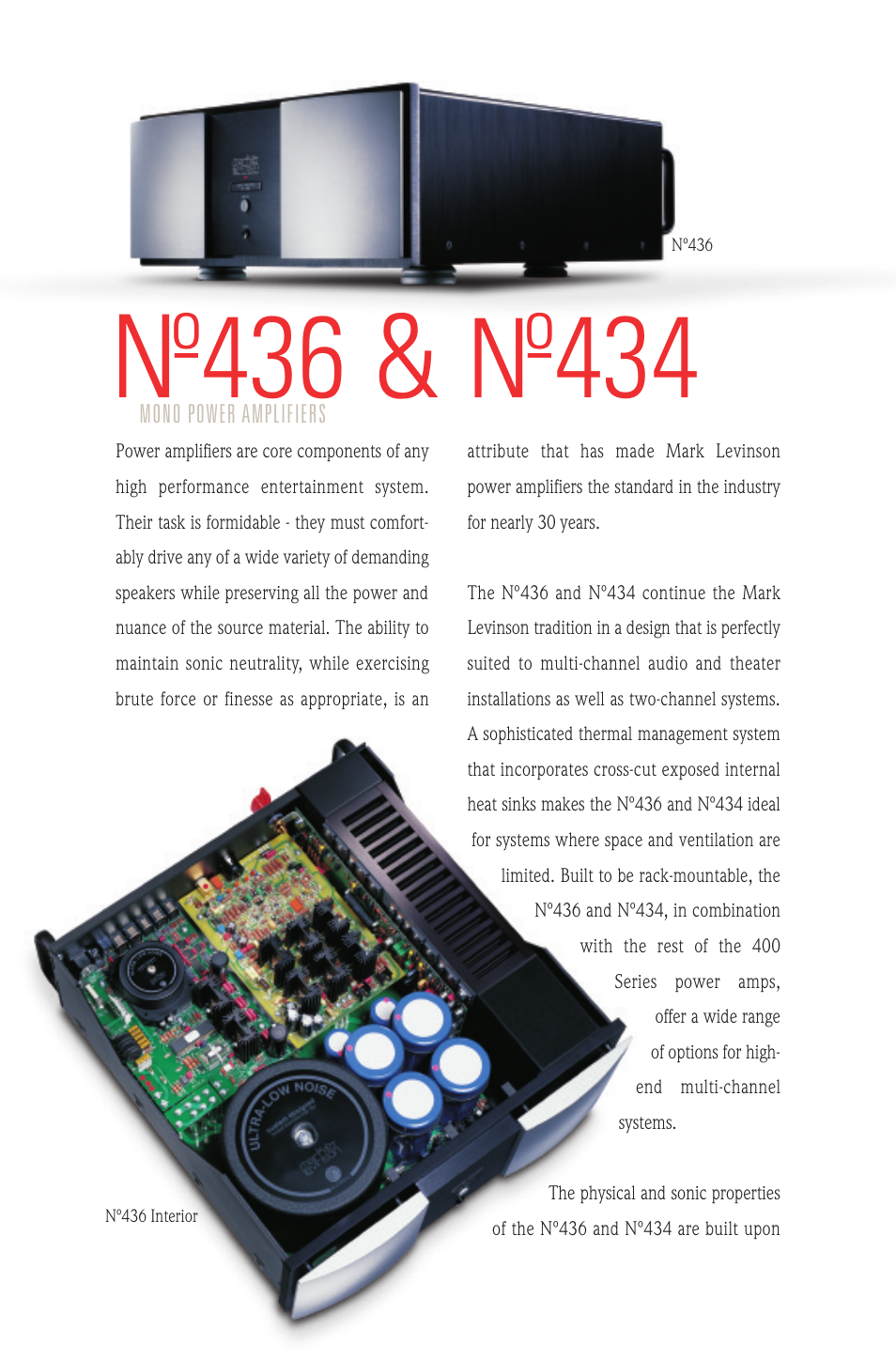 Nº436, º434 | Mark Levinson Mono Power Amplifier N434 User Manual | Page 2 / 4
