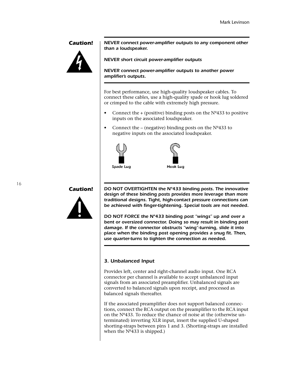 Mark Levinson 433 User Manual | Page 16 / 34