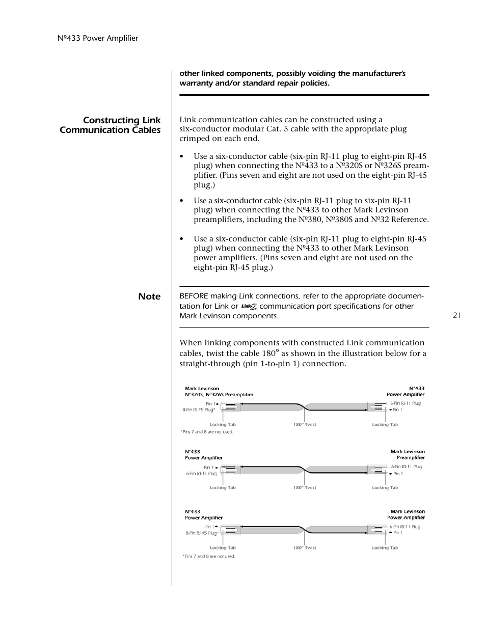 Mark Levinson 433 User Manual | Page 21 / 34