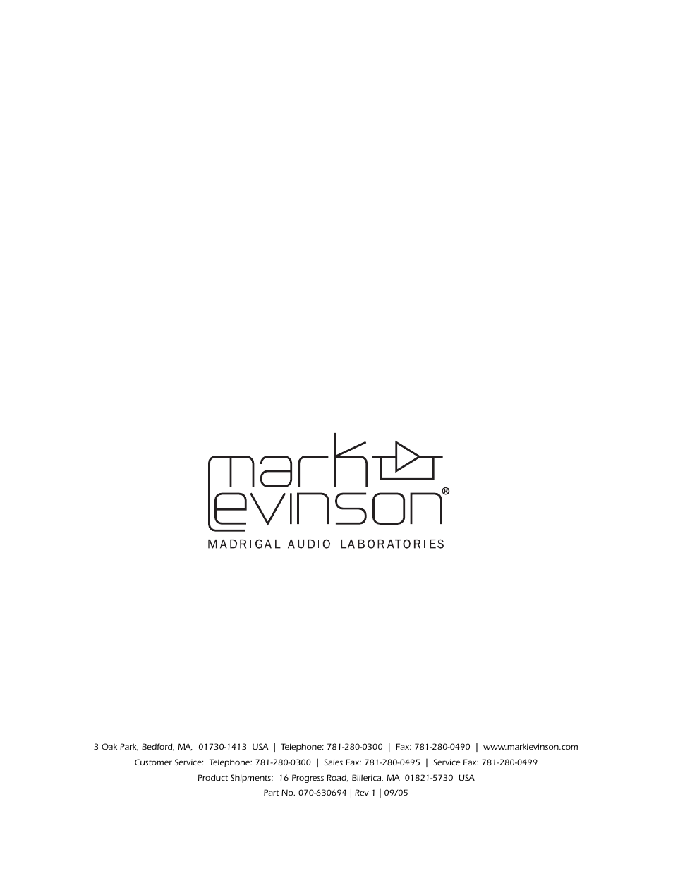 Mark Levinson 433 User Manual | Page 34 / 34