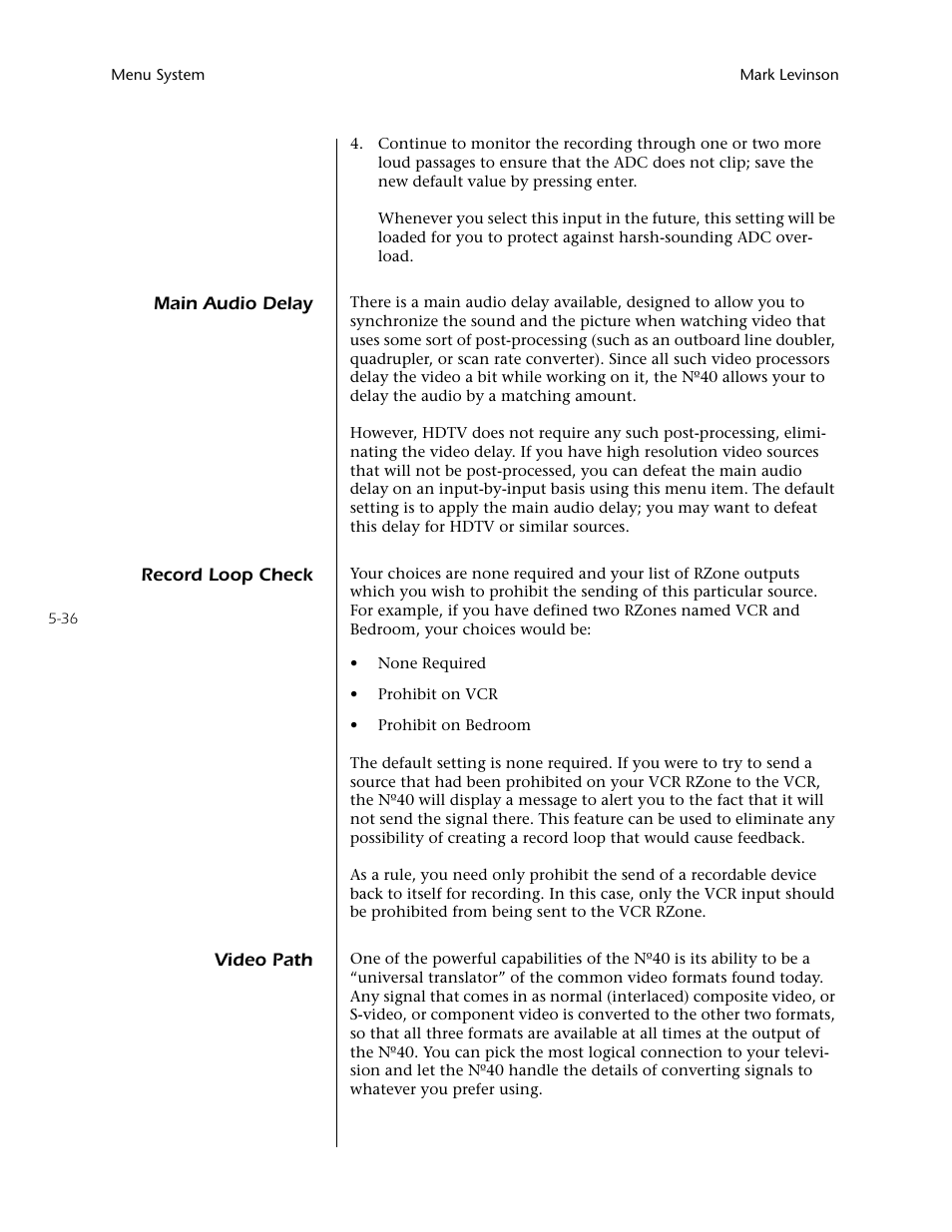 Mark Levinson N40 User Manual | Page 102 / 156