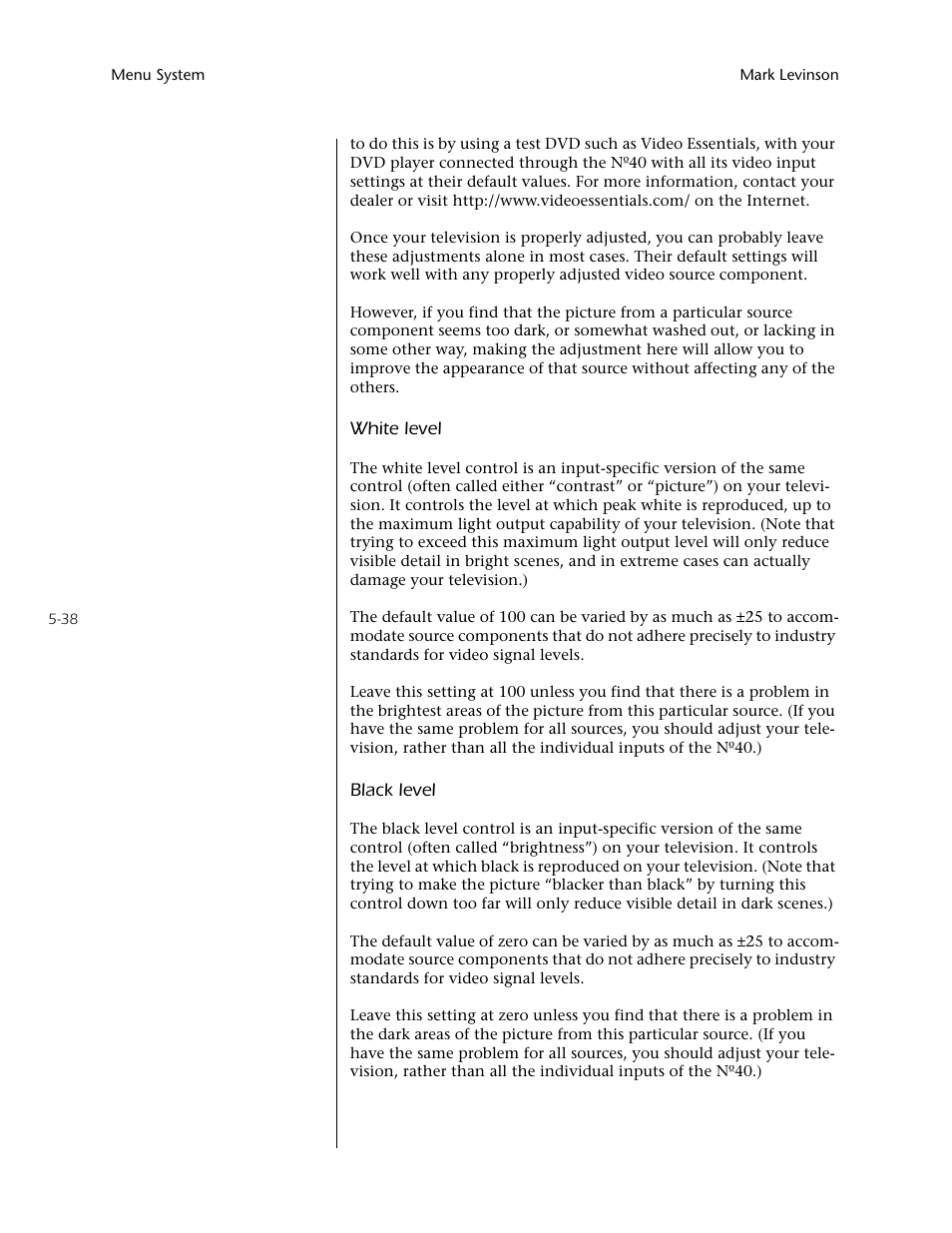 Mark Levinson N40 User Manual | Page 104 / 156