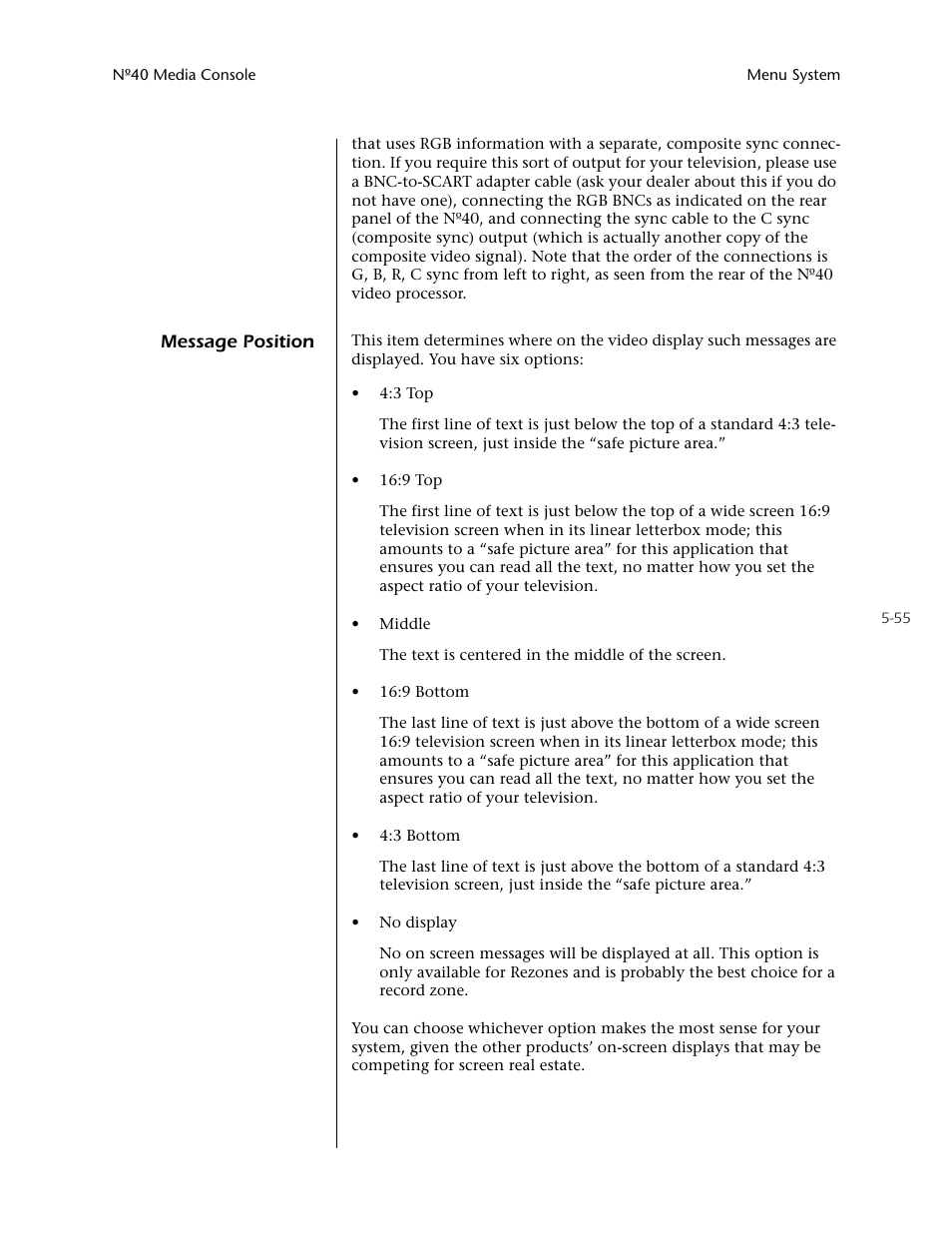 Message position -55 | Mark Levinson N40 User Manual | Page 121 / 156