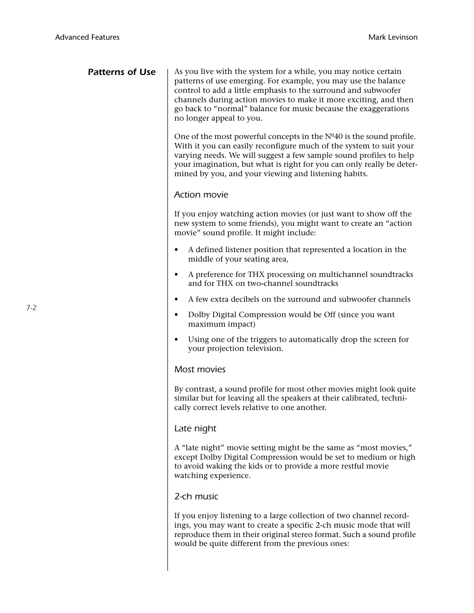 Patterns of use -2 | Mark Levinson N40 User Manual | Page 138 / 156
