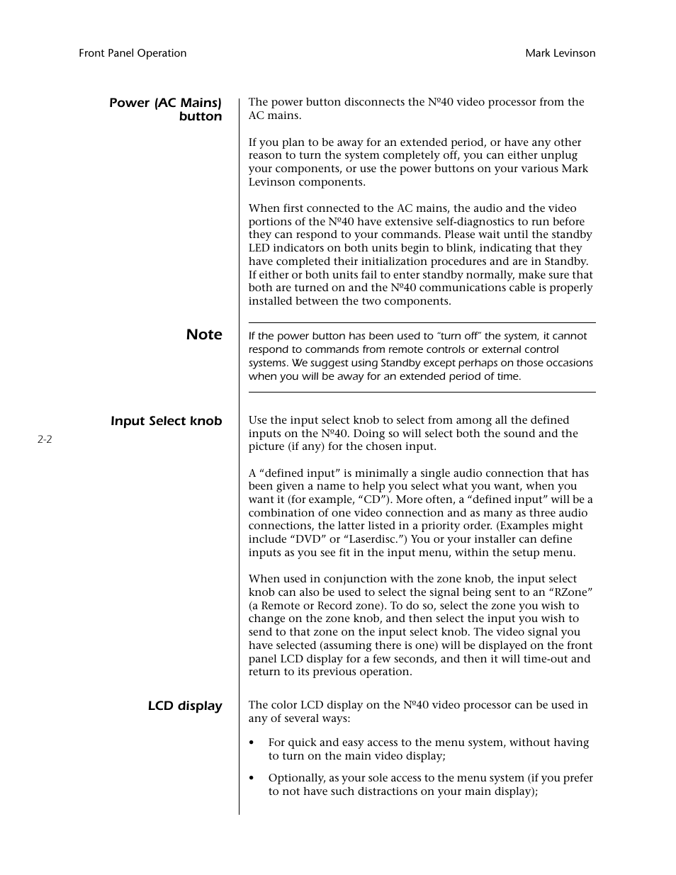 Mark Levinson N40 User Manual | Page 28 / 156