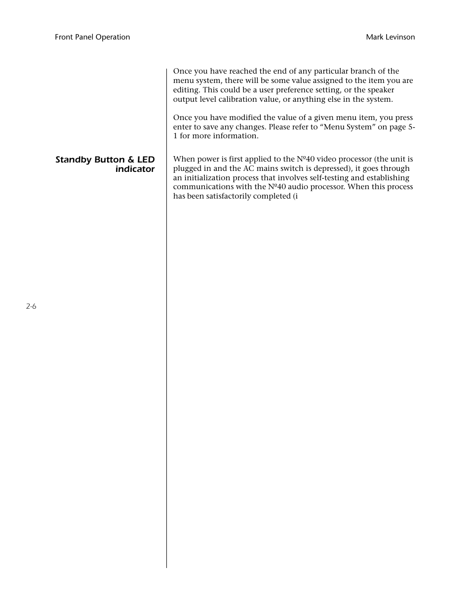 Standby button & led indicator -6 | Mark Levinson N40 User Manual | Page 32 / 156