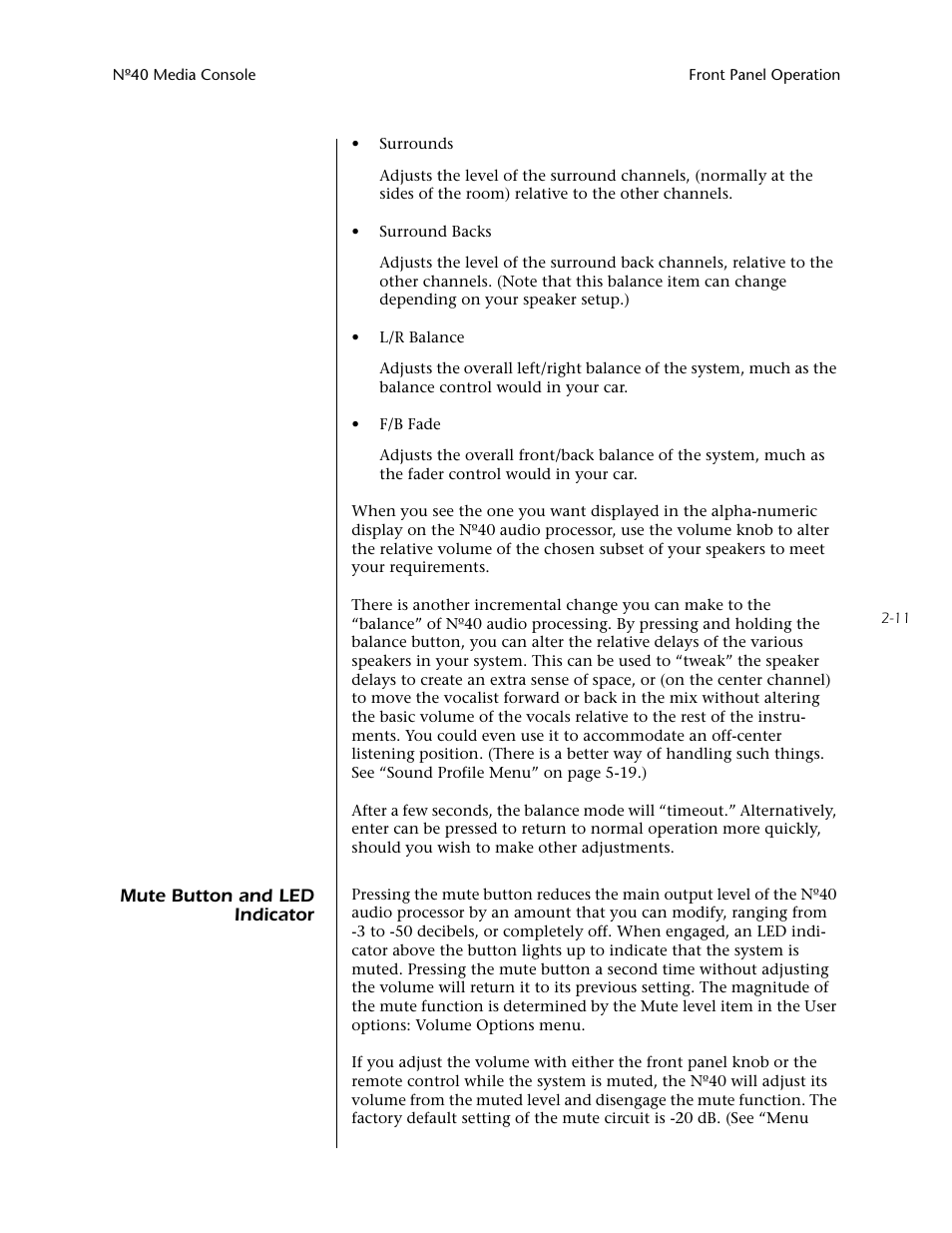 Mute button and led indicator -11 | Mark Levinson N40 User Manual | Page 37 / 156