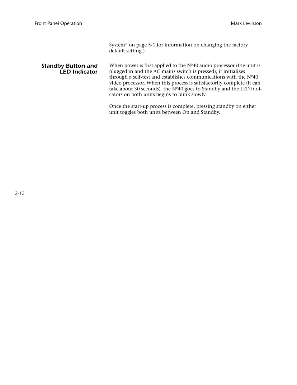 Standby button & led indicator -11 | Mark Levinson N40 User Manual | Page 38 / 156