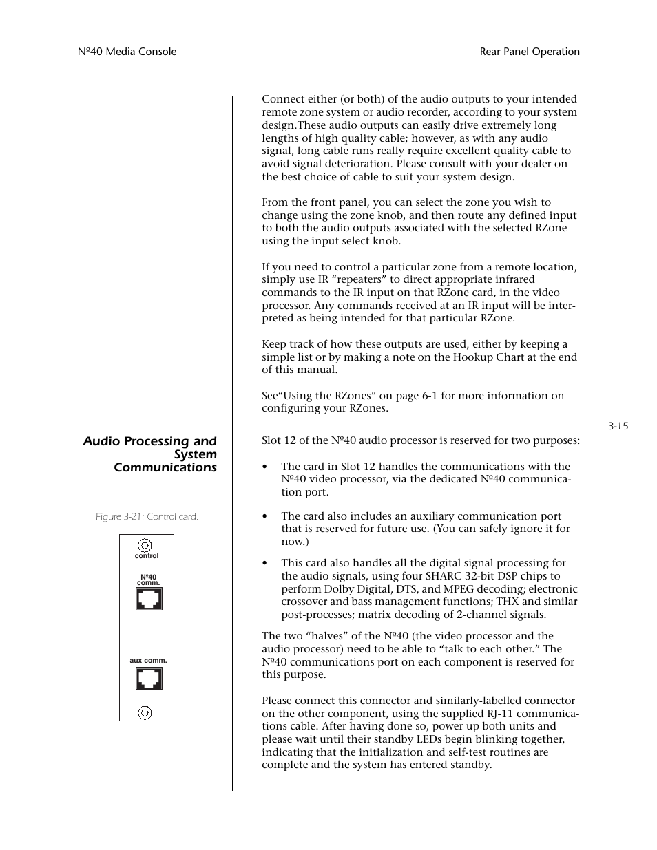 Audio processing and system communications -15, Audio processing and system communications | Mark Levinson N40 User Manual | Page 59 / 156