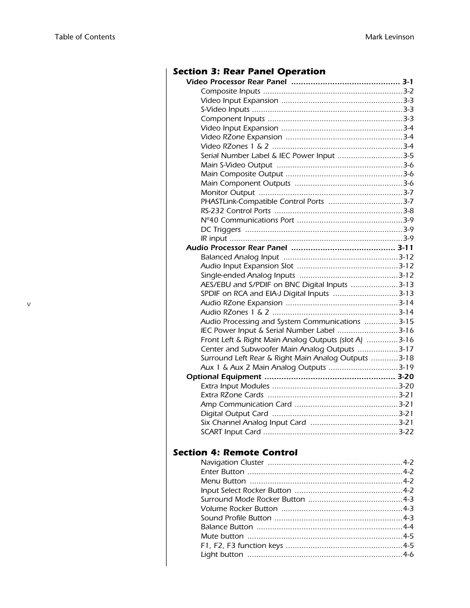 Mark Levinson N40 User Manual | Page 6 / 156