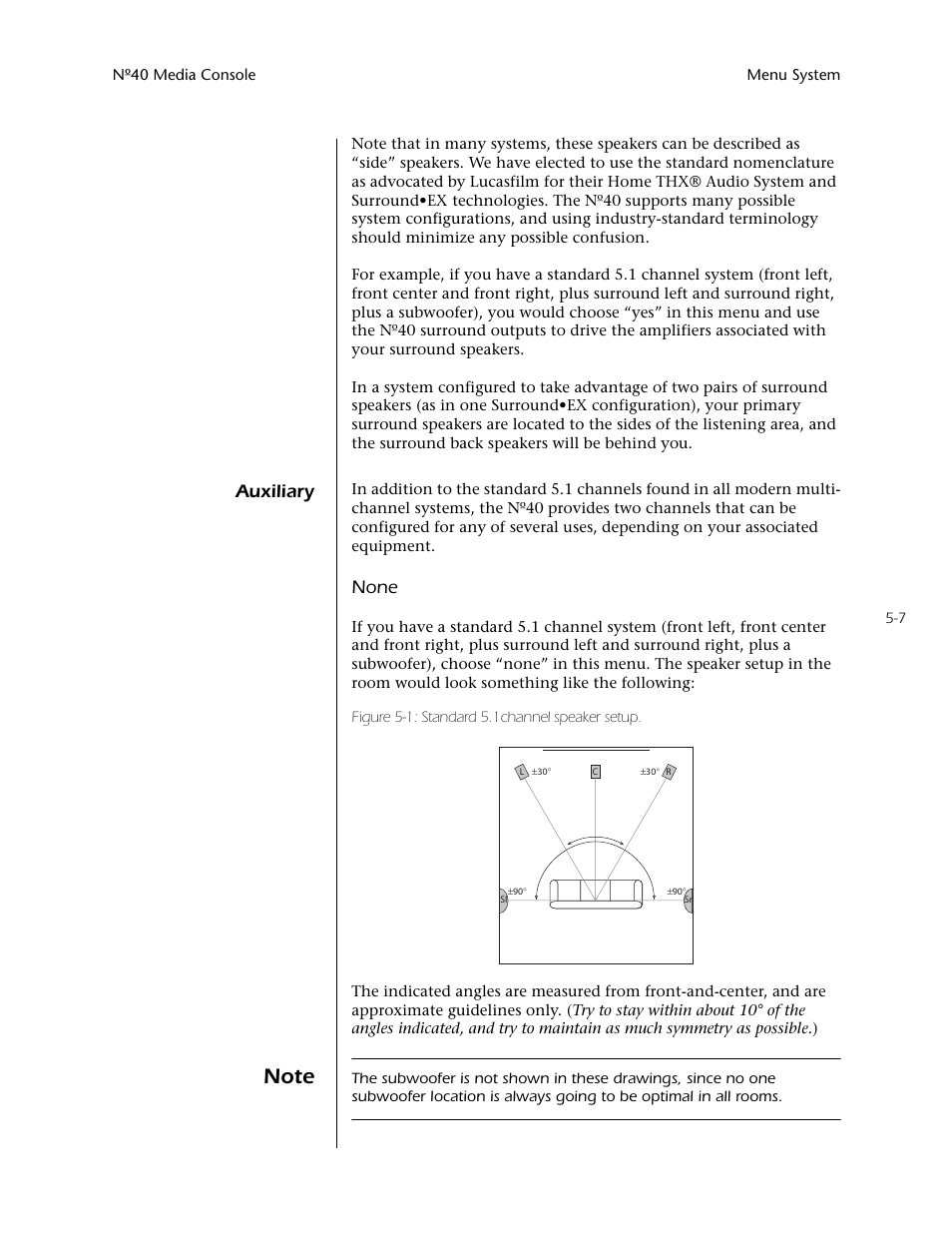 Auxiliary -7, Auxiliary, None | Mark Levinson N40 User Manual | Page 73 / 156