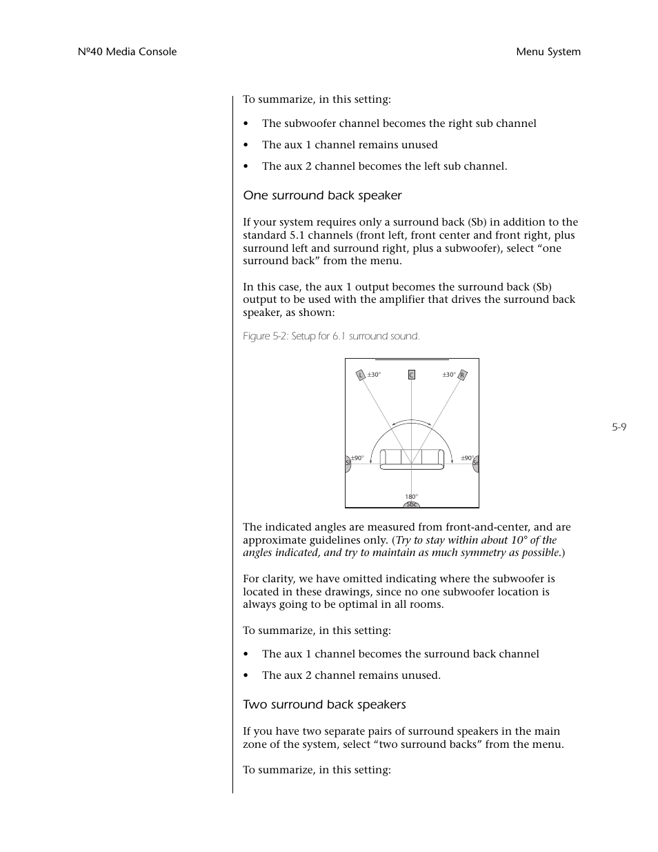 One surround back speaker, Two surround back speakers | Mark Levinson N40 User Manual | Page 75 / 156