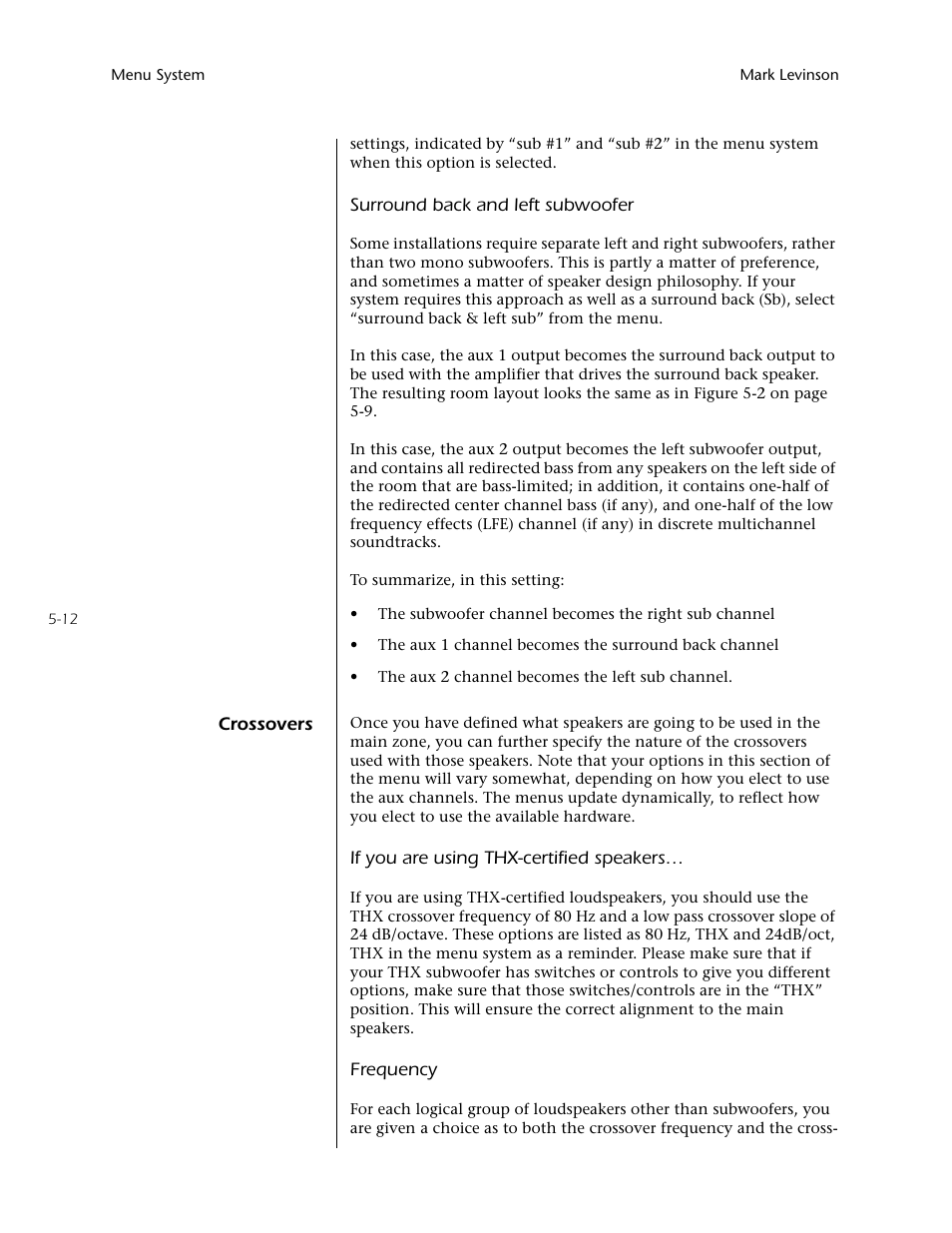Crossovers -12 | Mark Levinson N40 User Manual | Page 78 / 156