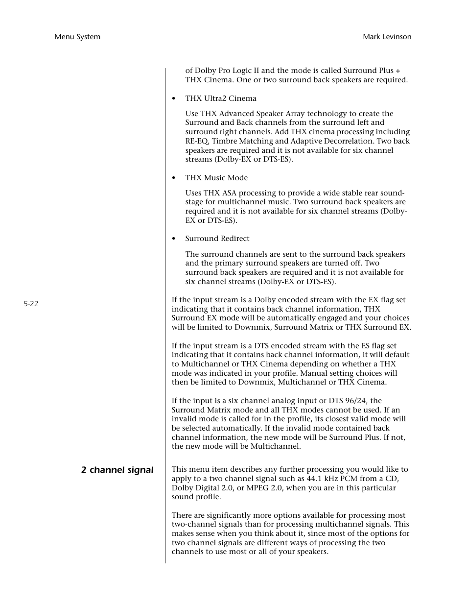2 channel signal -22 | Mark Levinson N40 User Manual | Page 88 / 156