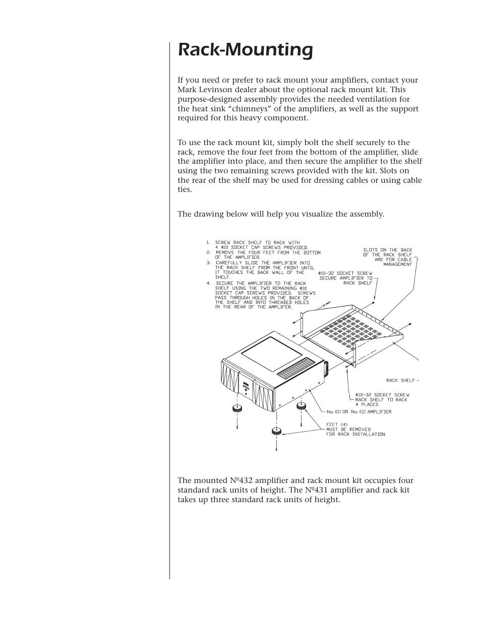 Rack-mounting | Mark Levinson N432 N431 User Manual | Page 33 / 36