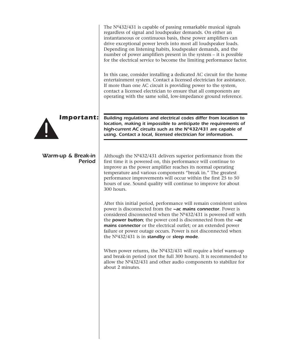 Important | Mark Levinson N432 N431 User Manual | Page 9 / 36