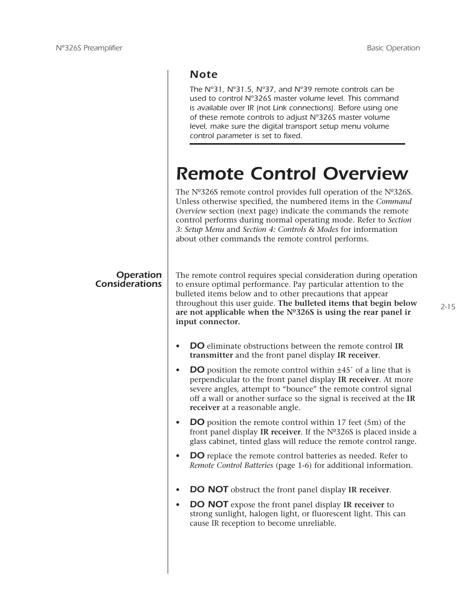 Remote control overview | Mark Levinson N 326S User Manual | Page 33 / 80