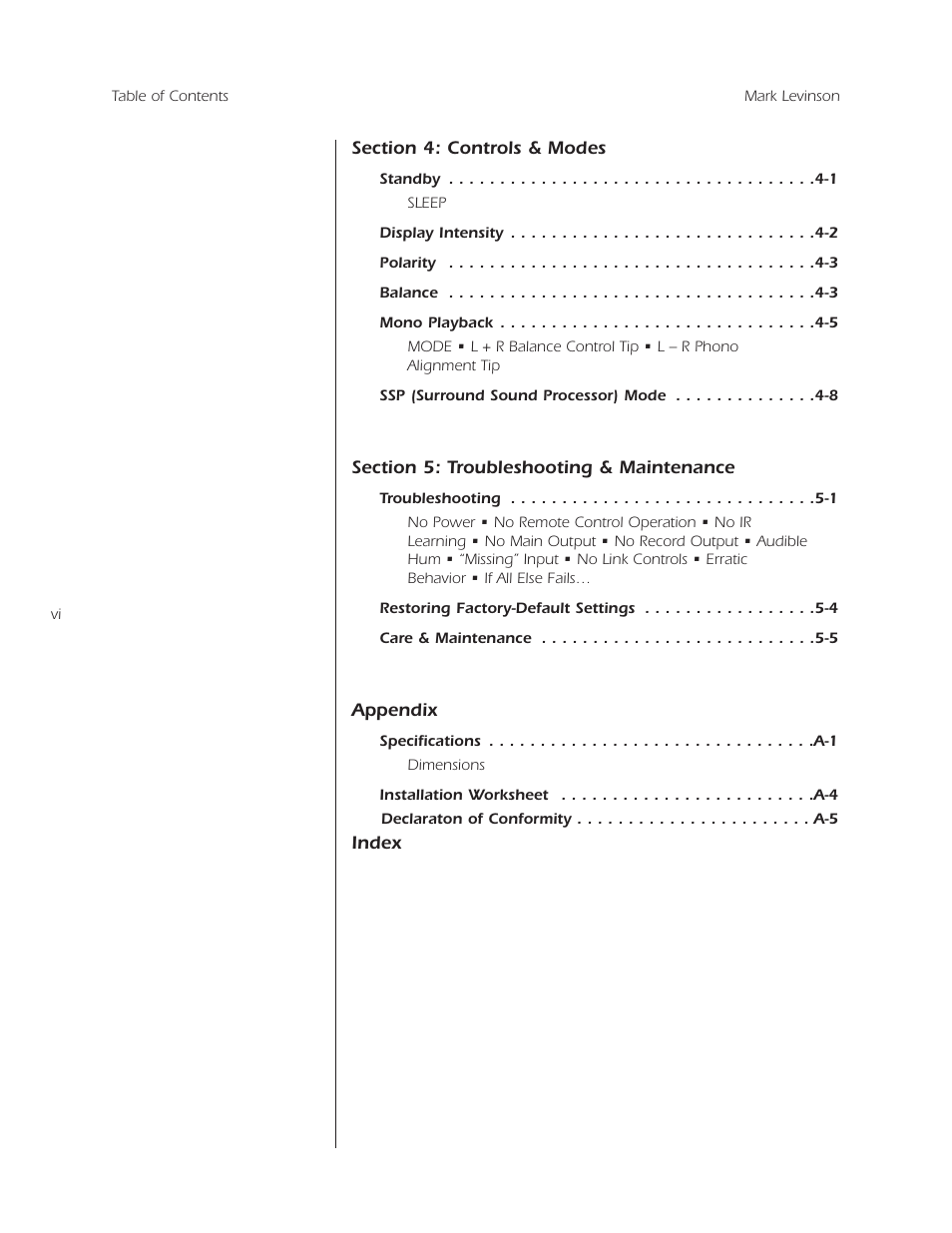 Mark Levinson N 326S User Manual | Page 6 / 80
