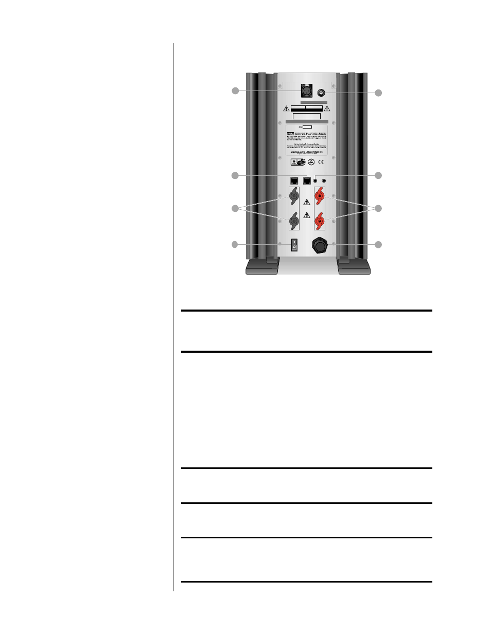 Rear panel, Caution, Warning | Danger, ~ac mains, Us c | Mark Levinson OWNER'S MANUAL N33H User Manual | Page 15 / 32