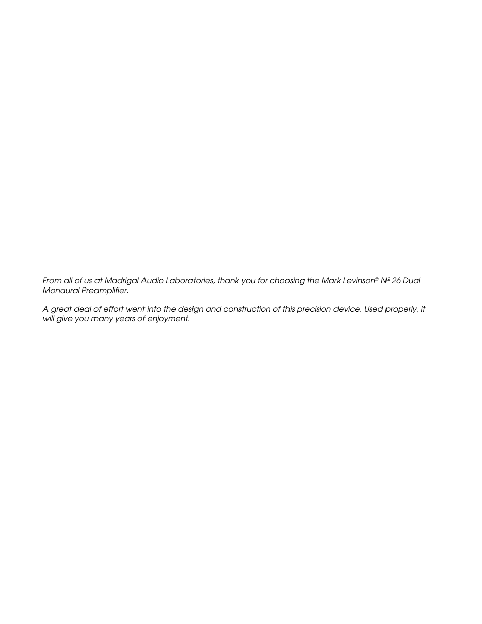 Mark Levinson DUAL MONAURAL PREAMPLIFIER N26 User Manual | Page 4 / 21