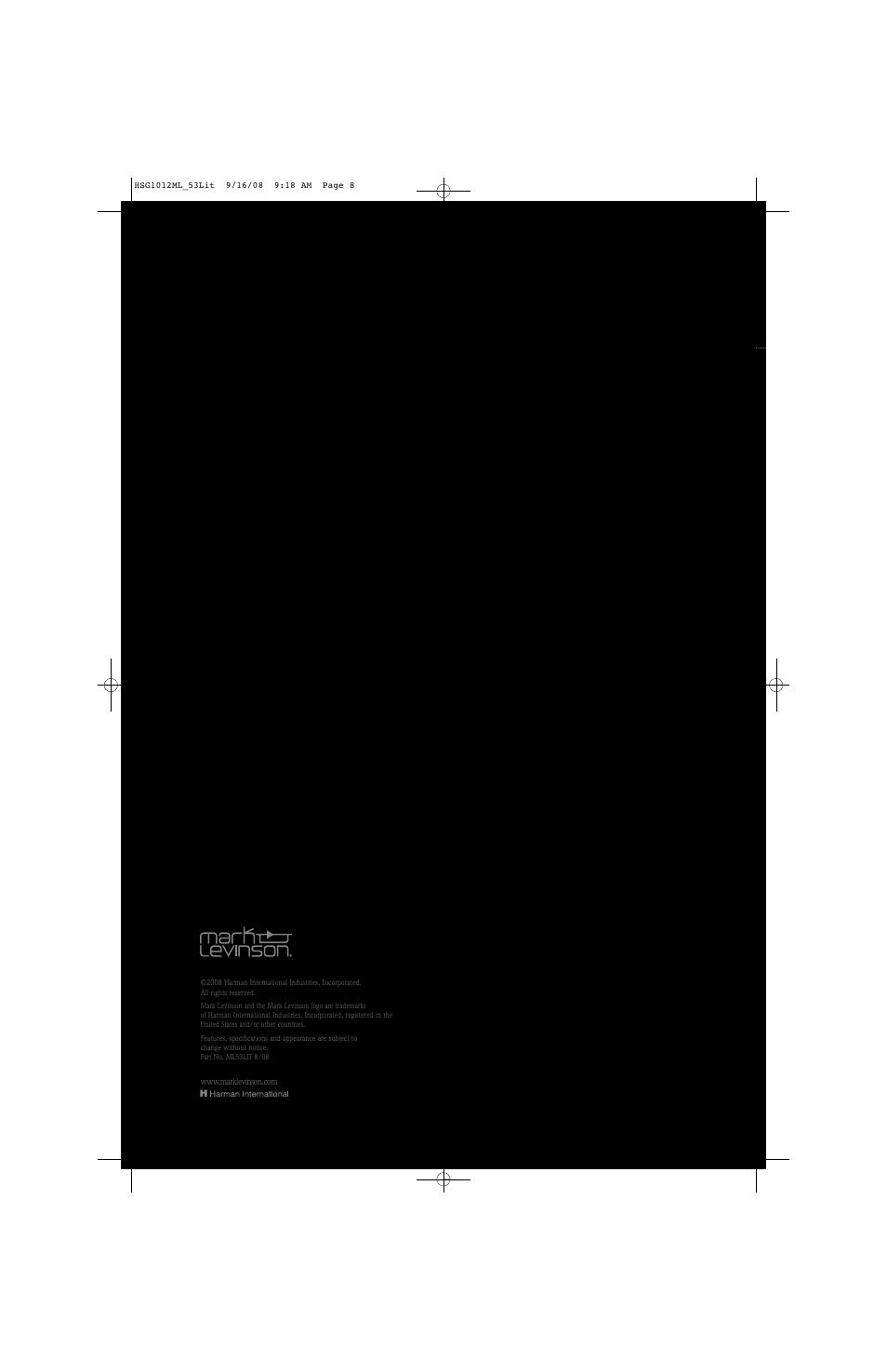 Mark Levinson No. 53 User Manual | Page 8 / 8