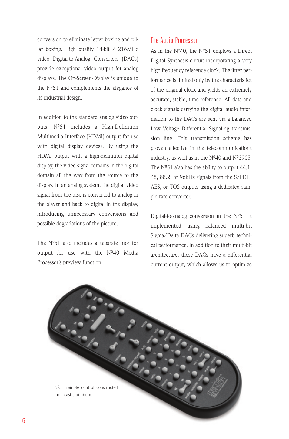 The audio processor | Mark Levinson Media Player N51 User Manual | Page 6 / 8