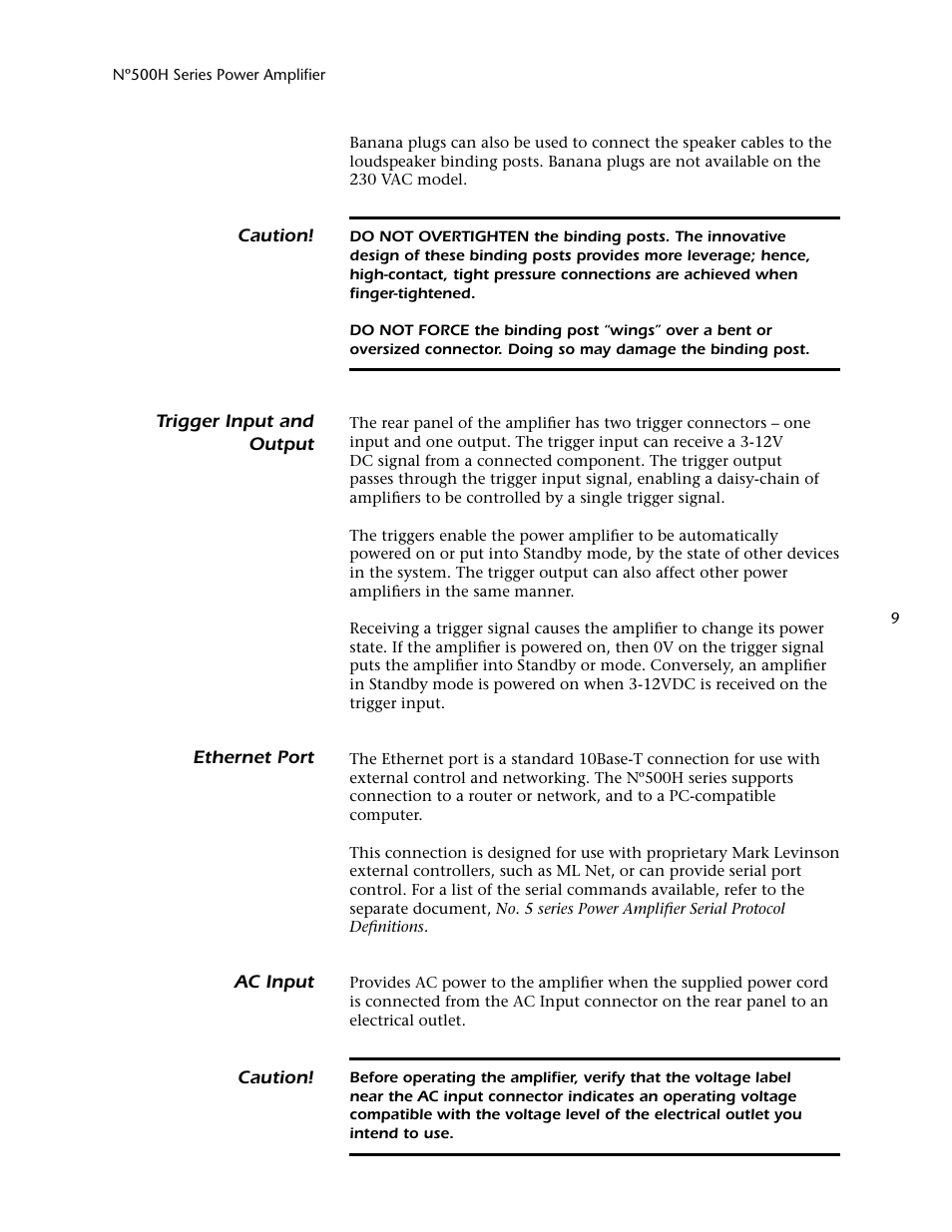 Mark Levinson 500H User Manual | Page 13 / 32