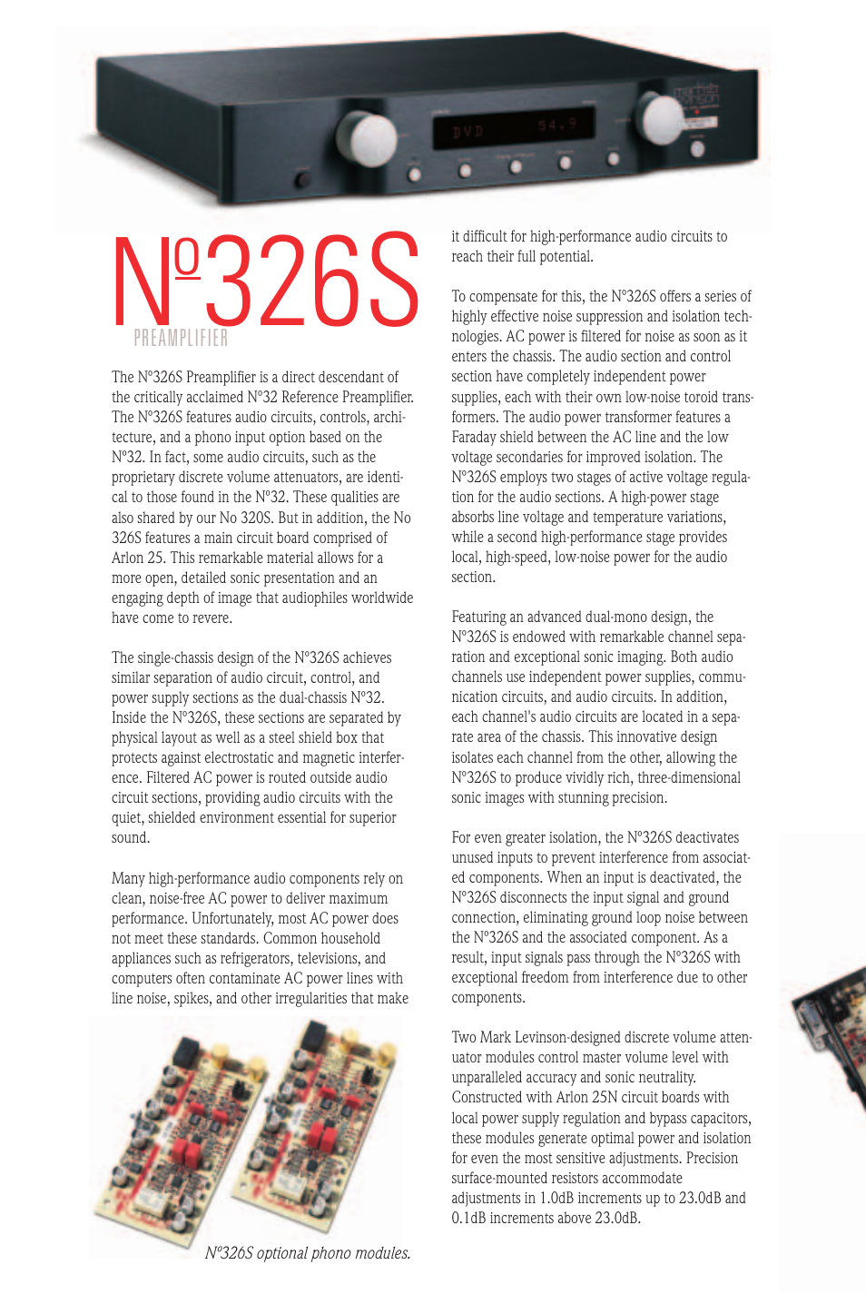 326s | Mark Levinson 326S User Manual | Page 2 / 4
