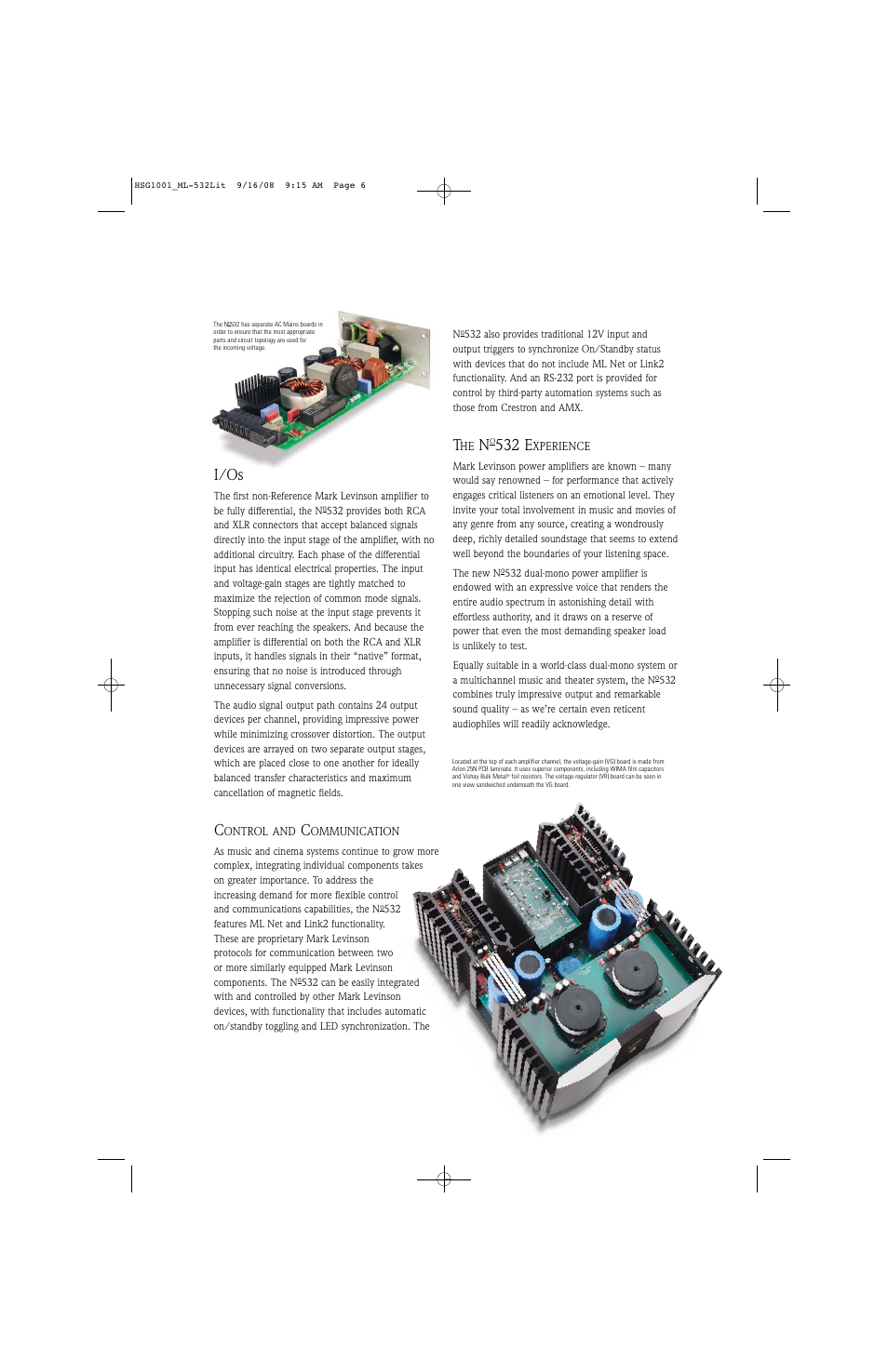I/os, 532 e | Mark Levinson No532 User Manual | Page 5 / 8