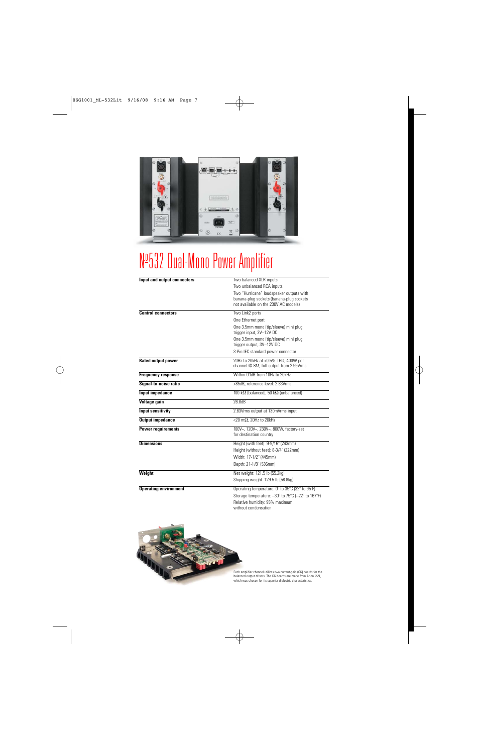 532 dual-mono power amplifier | Mark Levinson No532 User Manual | Page 6 / 8