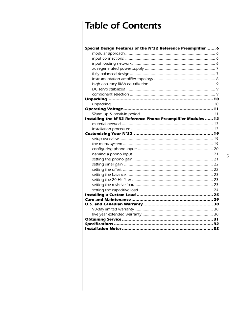 Mark Levinson Reference Preamplifier N32 User Manual | Page 5 / 34