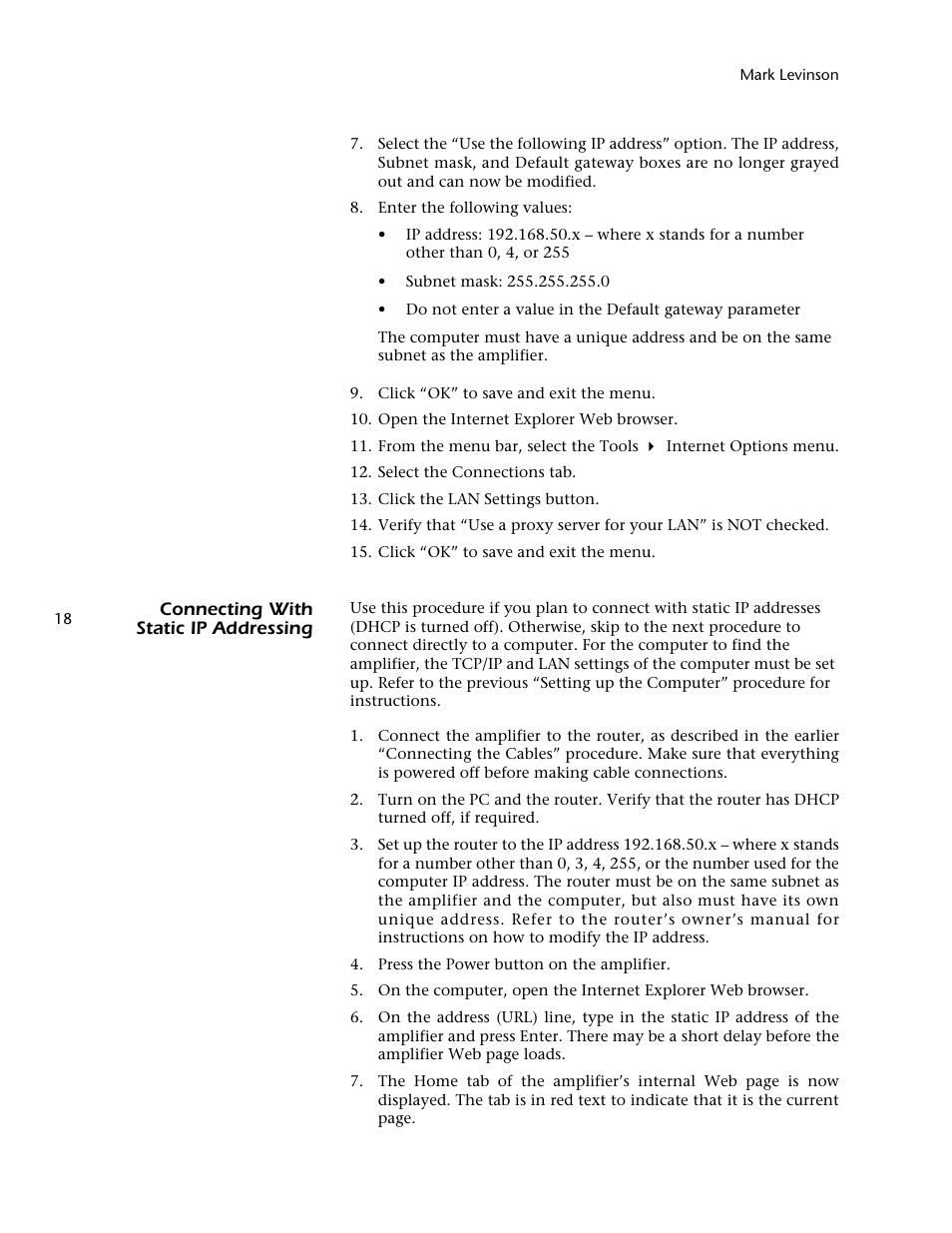 Mark Levinson 53 User Manual | Page 22 / 38