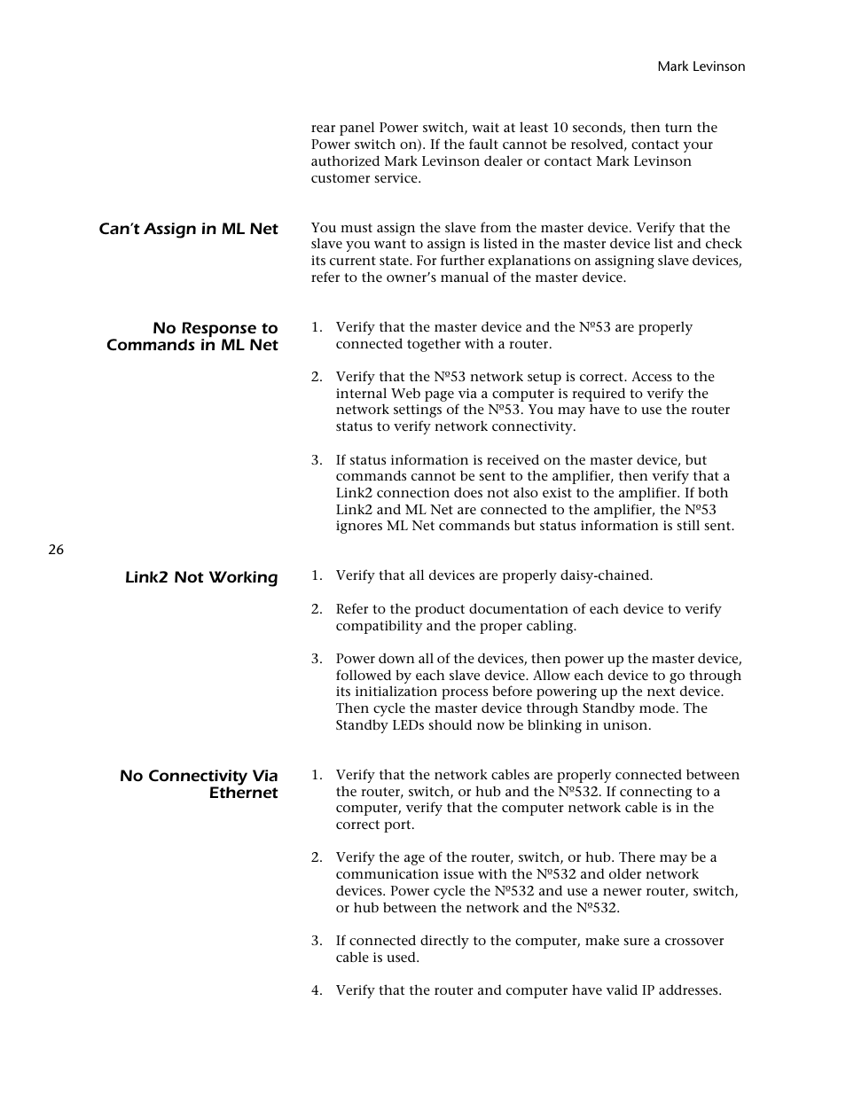 Mark Levinson 53 User Manual | Page 30 / 38