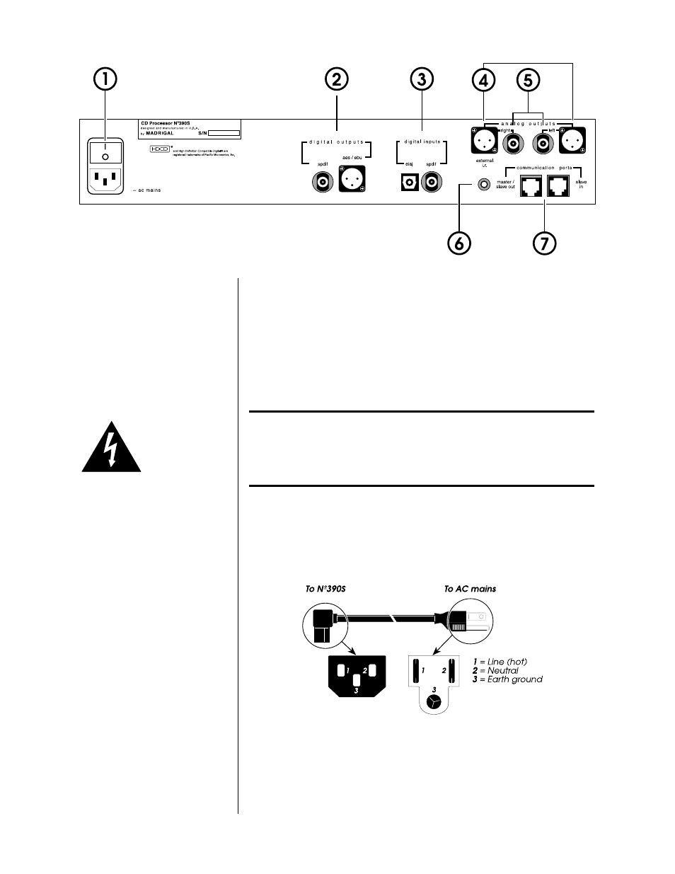 Rear panel, nº390s | Mark Levinson N390S User Manual | Page 24 / 64
