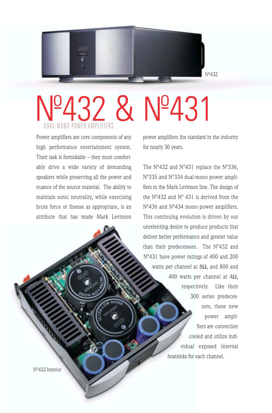 Nº432, º431 | Mark Levinson Dual-Mono Power Amplifier 432 User Manual | Page 2 / 4