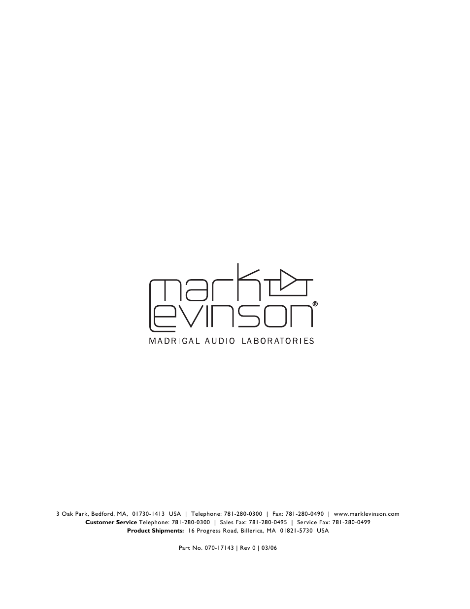 Mark Levinson N 51 User Manual | Page 112 / 112