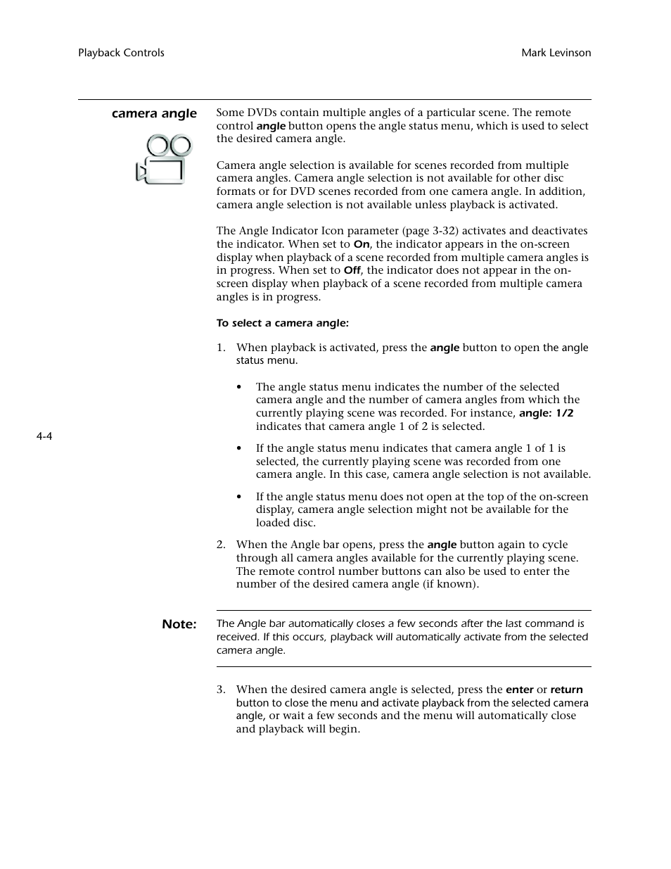 Camera angle -4 | Mark Levinson N 51 User Manual | Page 74 / 112