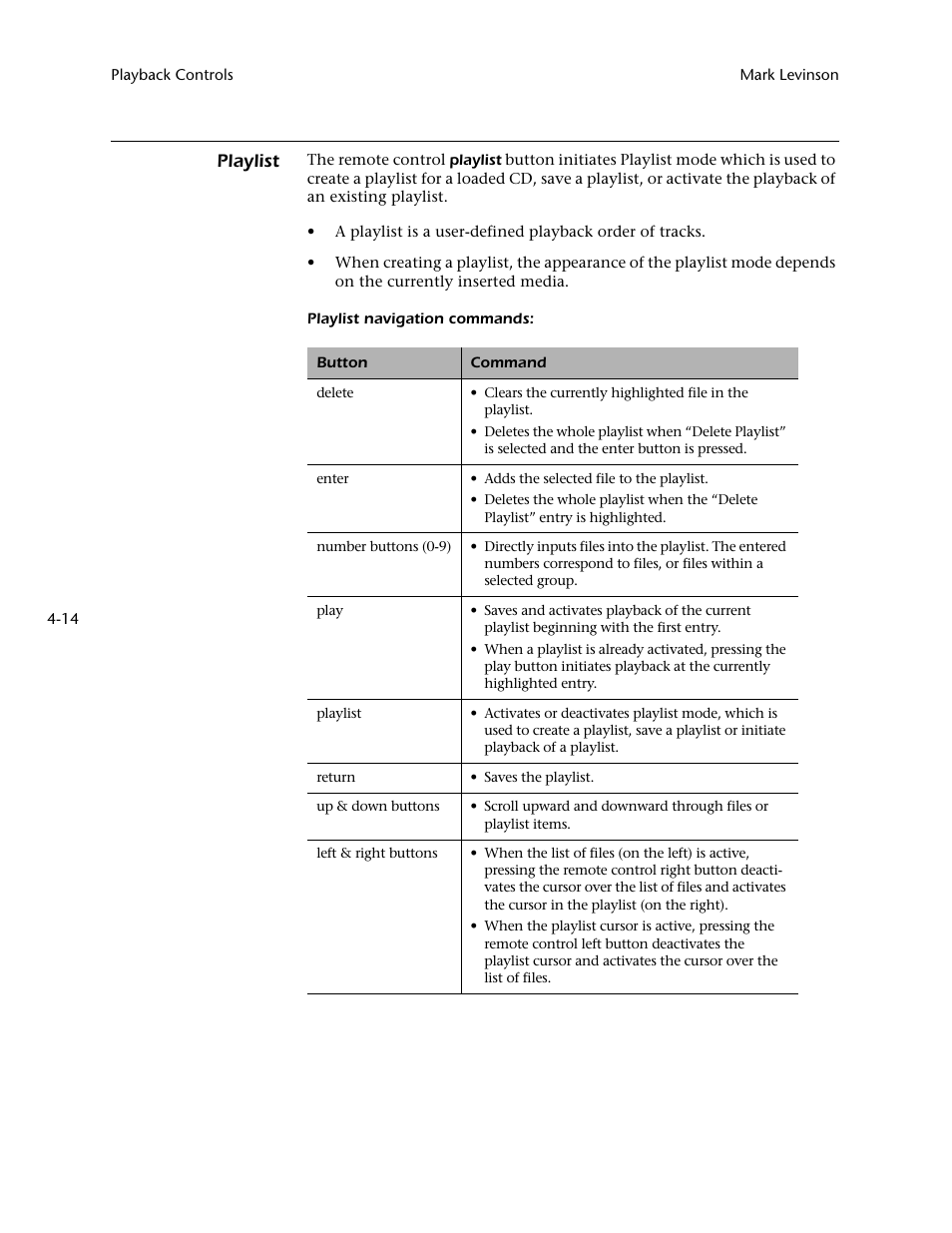 Playlist | Mark Levinson N 51 User Manual | Page 84 / 112