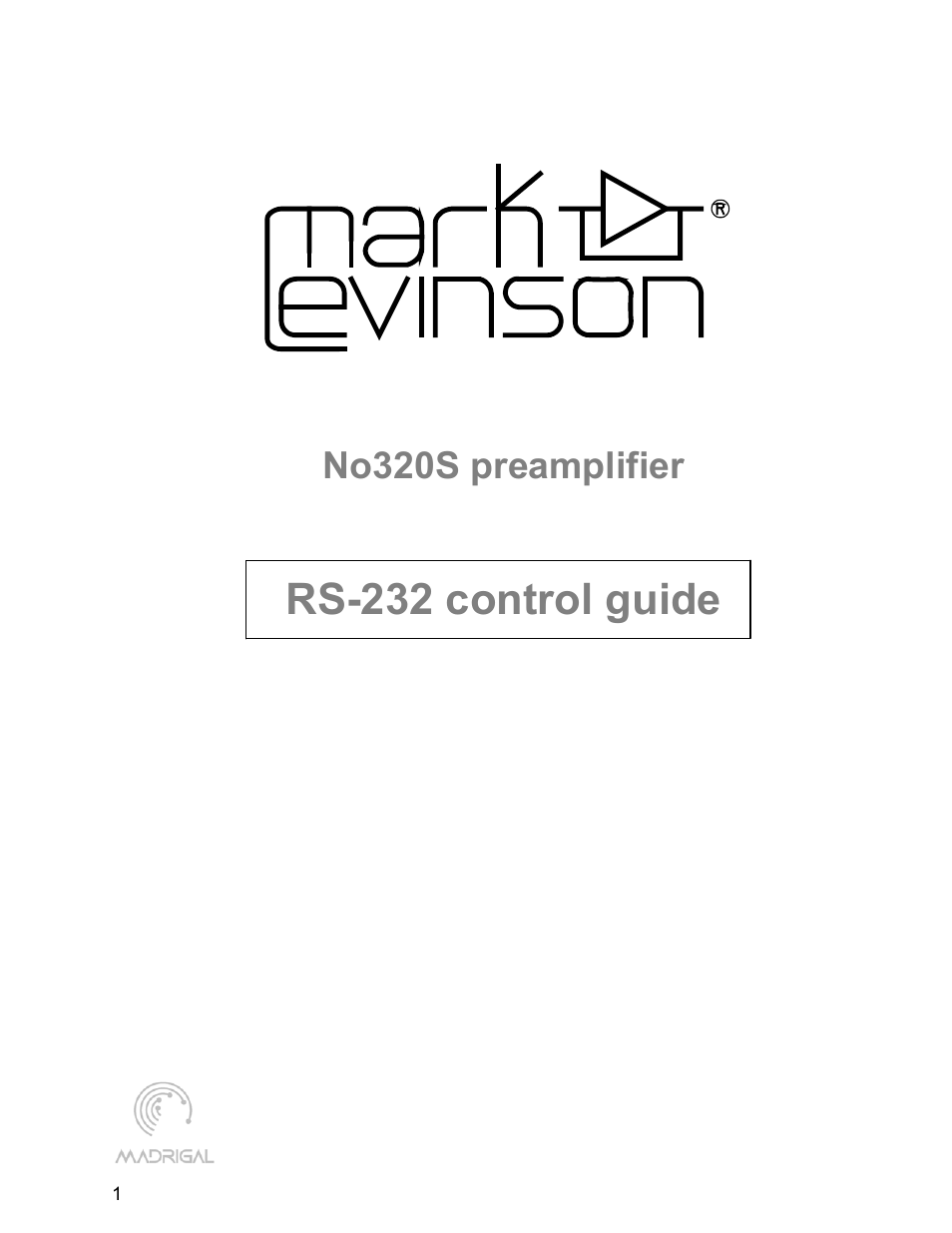 Mark Levinson RS-232 User Manual | 8 pages