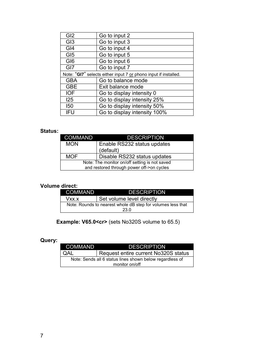 Mark Levinson RS-232 User Manual | Page 7 / 8