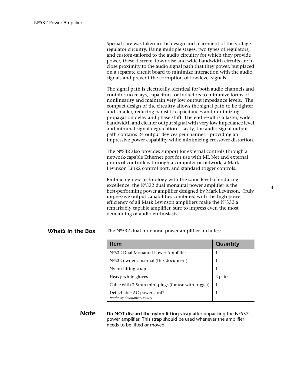 Mark Levinson 532 User Manual | Page 7 / 34