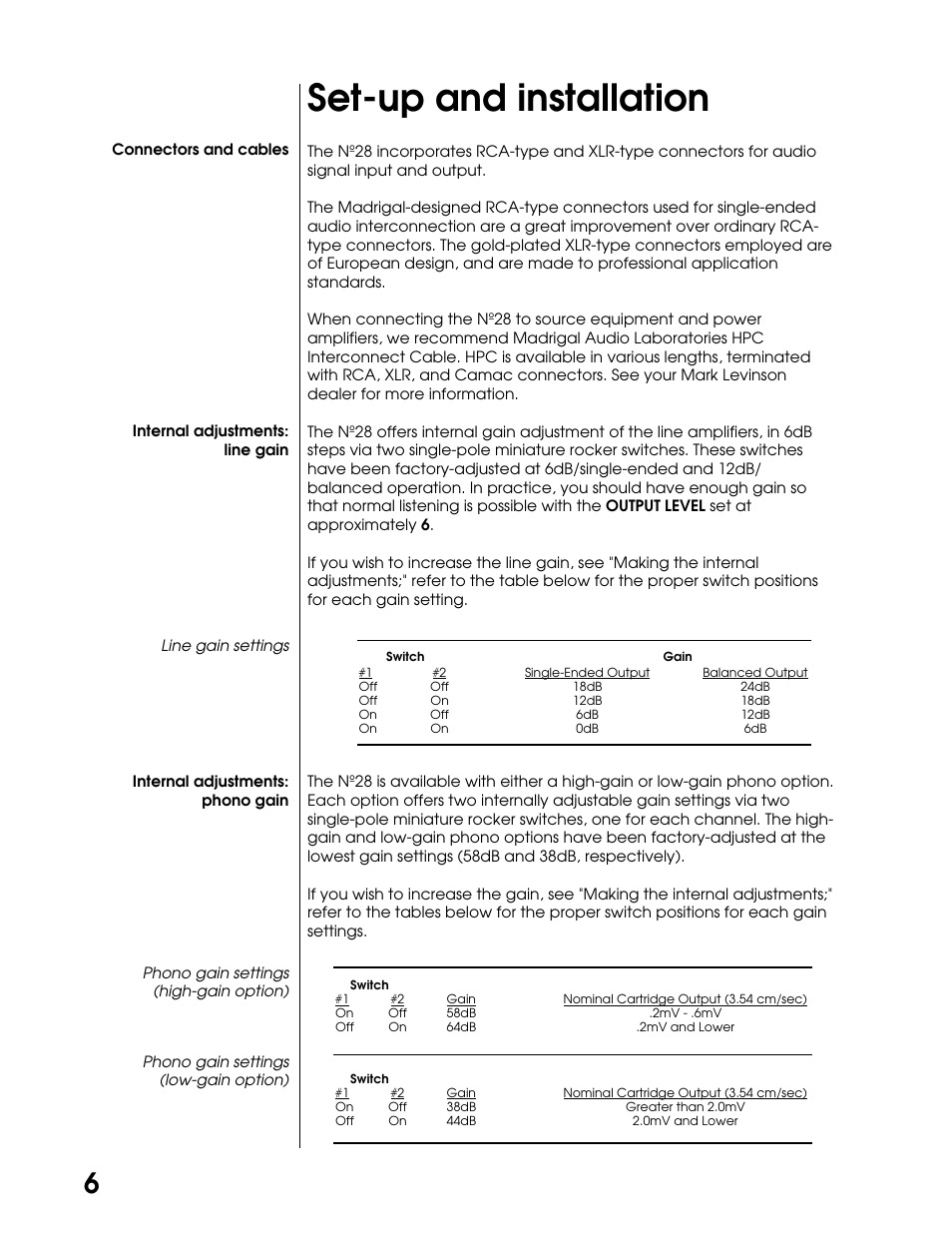 Set-up and installation | Mark Levinson N28 User Manual | Page 11 / 19